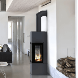 Valmiskamin THOR 8 kW must Thermotec kolme klaasiga terasest